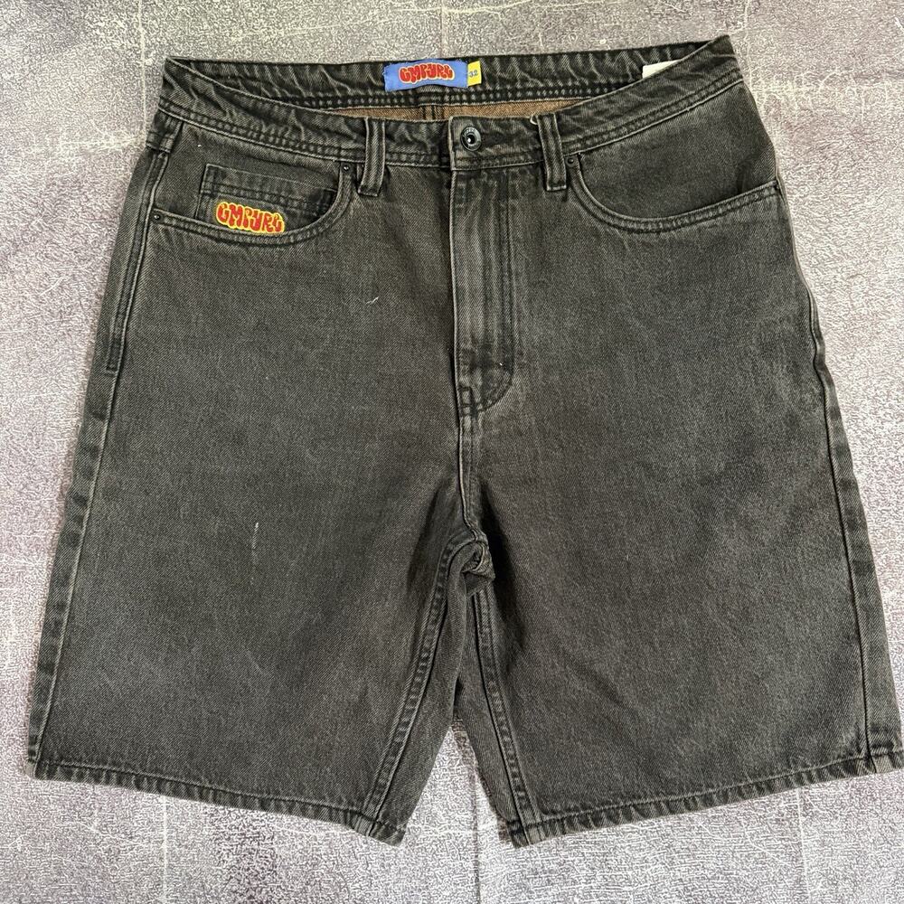 Men's Empyre Skateboarding 10" Faded Black Baggie Denim Jean Shorts Jorts Sz 32